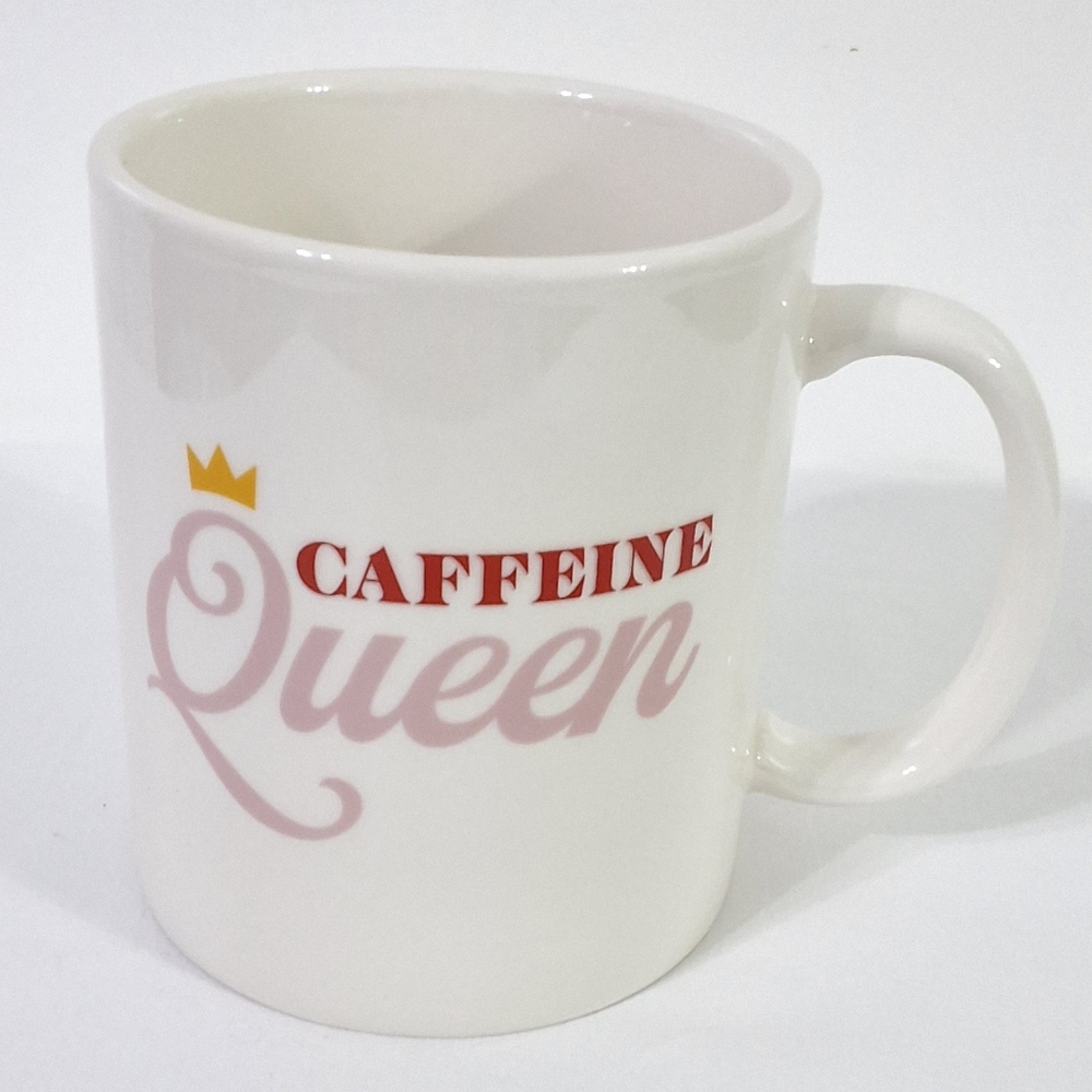 NEW Caffeine Queen White Stoneware Mug